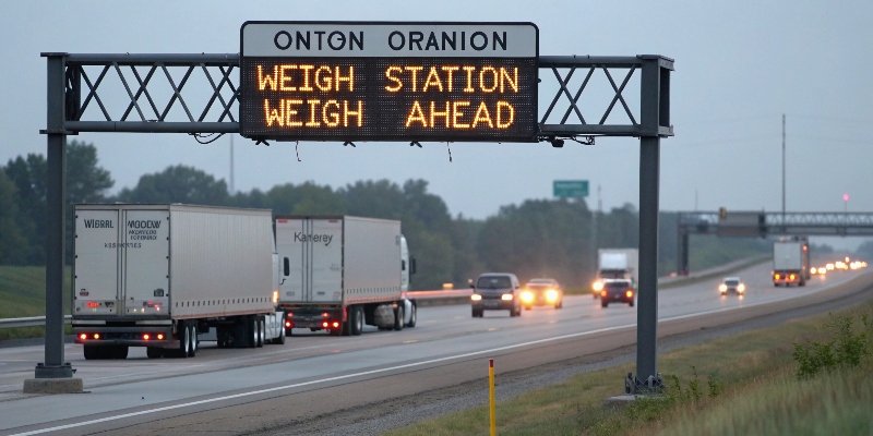 Weigh Station Sign highway sign for a truck weigh station