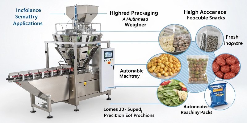 Diagram showing the various applications of a multihead weigher