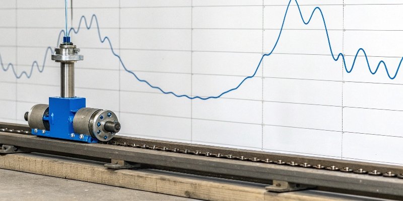 A graph showing a smooth, real-time data stream from a dynamic load cell.