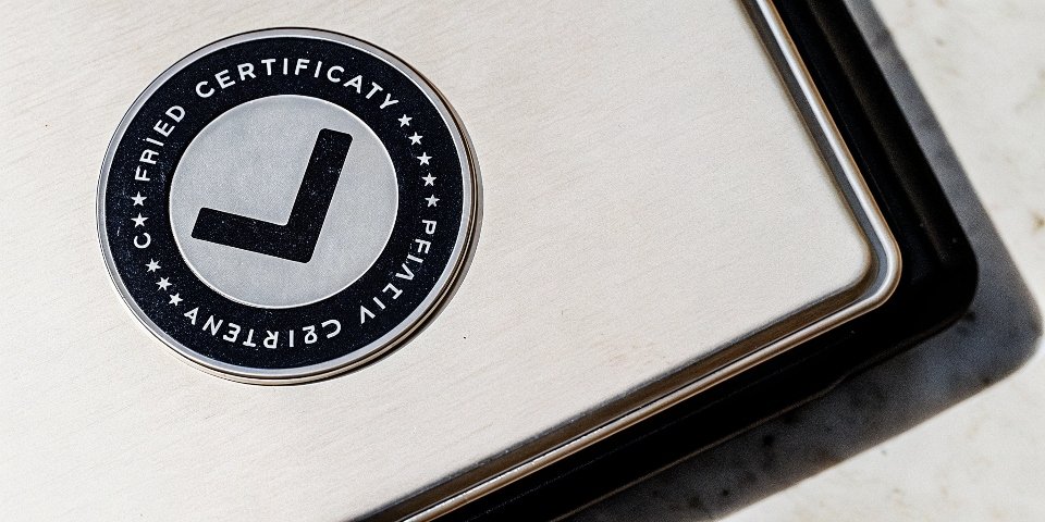 Supermarket Scale Certification A close-up of a "legal for trade" certification sticker on a scale.