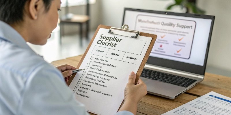 A purchasing manager analyzing a checklist of supplier criteria