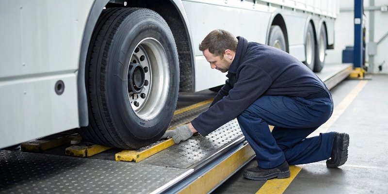 Truck Scale Calibration Process A technician placing certified test weights on a truck scale for calibration