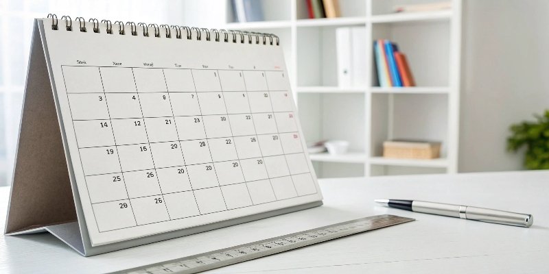 Calibration Schedule A calendar with dates marked for scale calibration