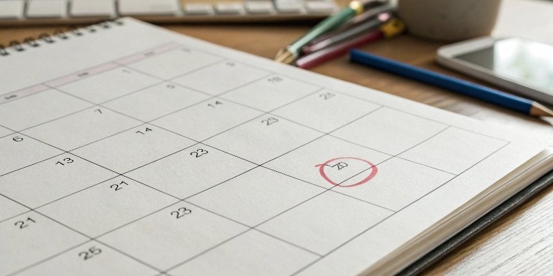 Truck Scale Calibration Frequency A calendar page with a date circled and a label that says "Scale Calibration Due".