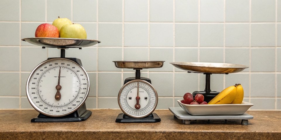 Weighing Scale Margin of Error A comparison chart showing the different margins of error for bathroom, kitchen, and industrial scales.