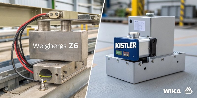 Load Cell Company Comparison A split-screen image showing different load cells for various applications.