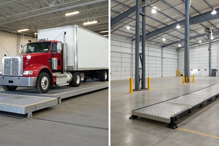 Comparison of a platform truck scale and a portable axle scale