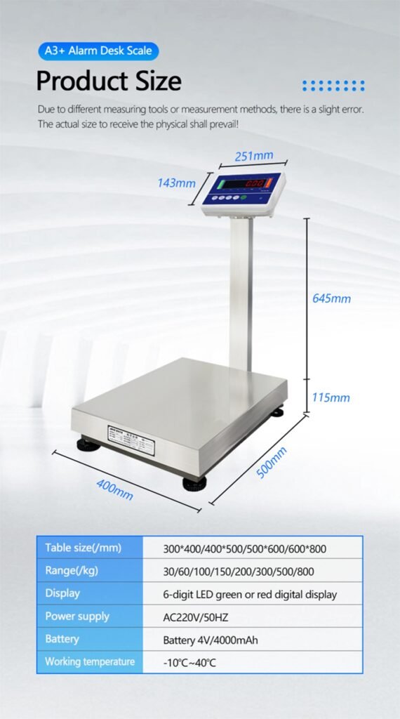 A3+Platform Scale 400*500/500*600/600*800mm
