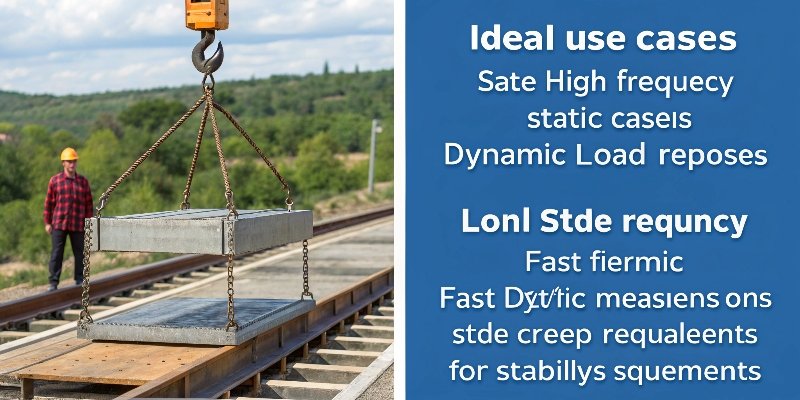 A side-by-side comparison diagram showing the ideal use cases for static and dynamic load cells.