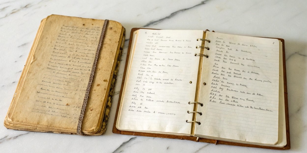 Comparing American and European Recipe Measurements an old American cookbook showing cup measurements next to a modern recipe with grams