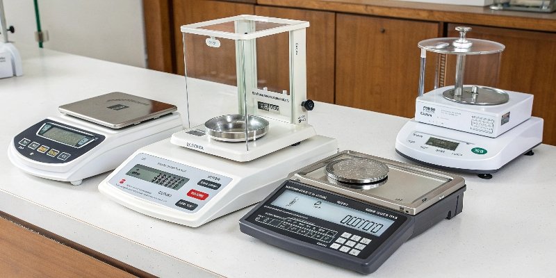 Forensic Drug Measurement Forensic scientist in a lab coat documenting evidence next to a scale.