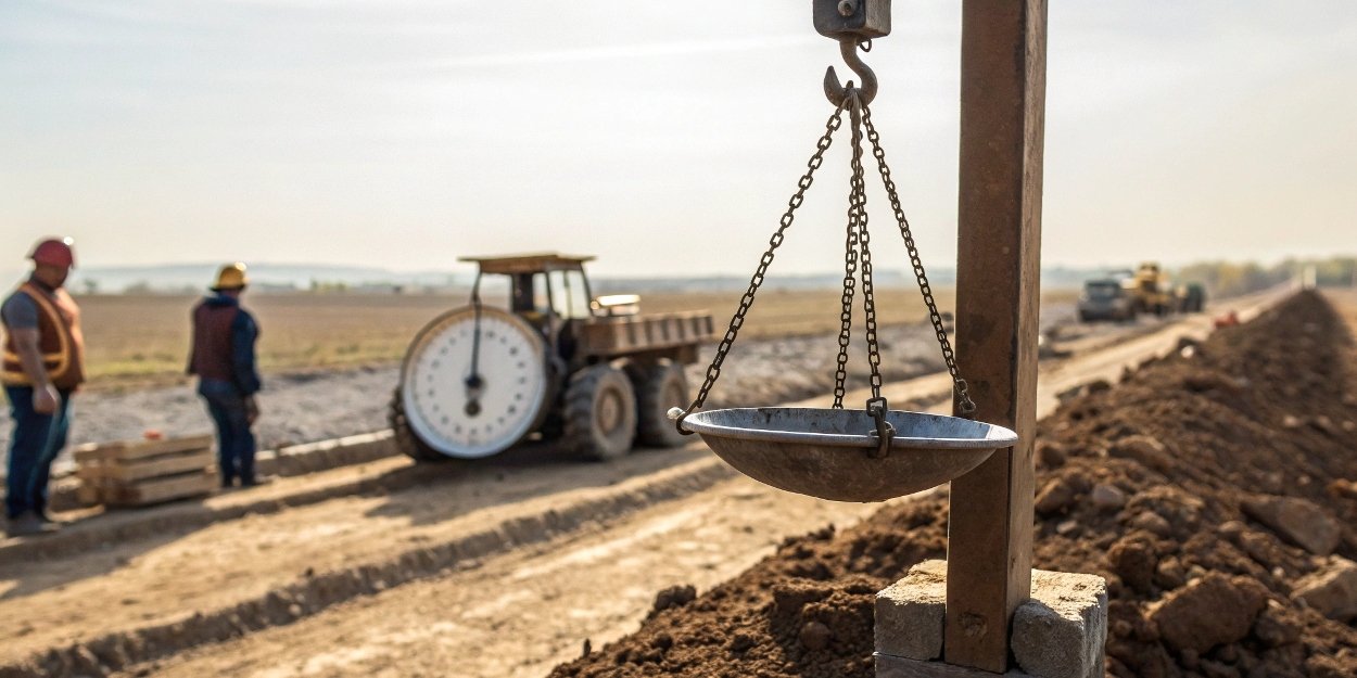 Durable Analog Scale for Outdoor Use An analog scale being used in a rugged outdoor environment like a farm or market