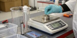How do I calibrate a laboratory weighing scale?
