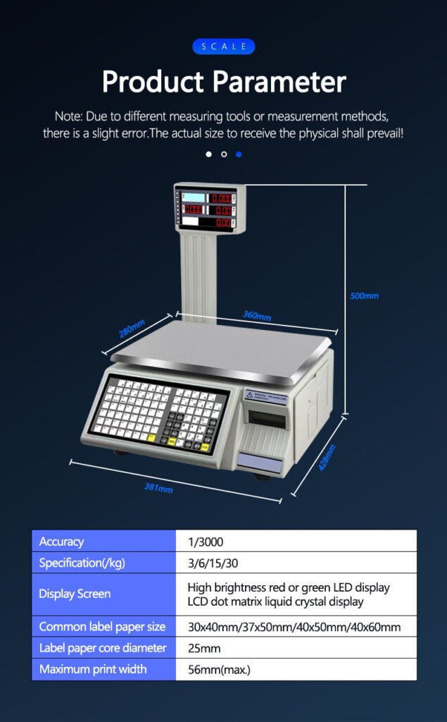 Barcode printer scale