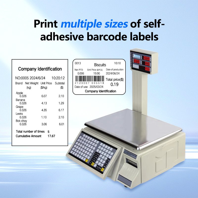 Barcode printer scale