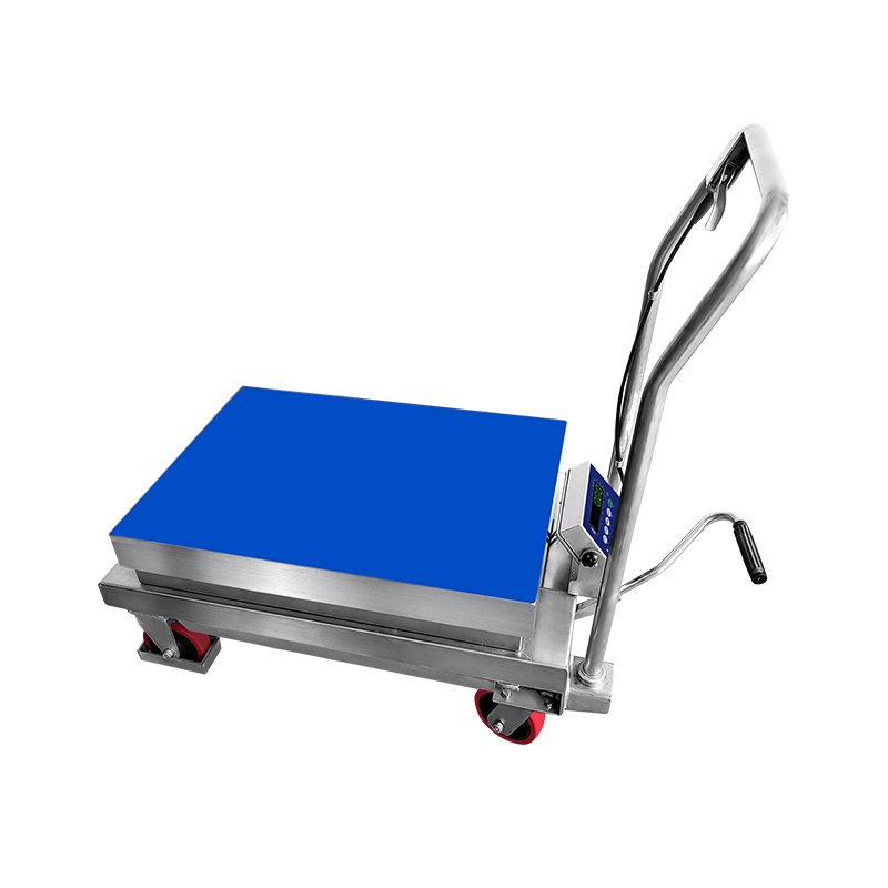 Liftable platform scale with wheels