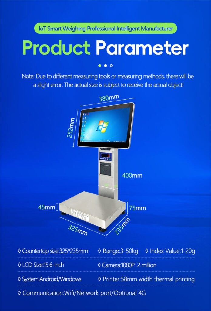 Windows or Android touchscreen Print scale
