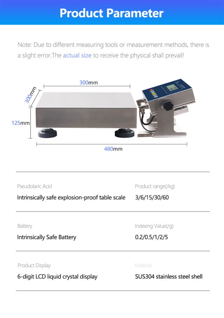 High-Precision Explosion-Proof Bench Scale 0-60kg