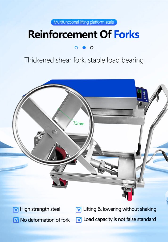 Liftable platform scale with wheels