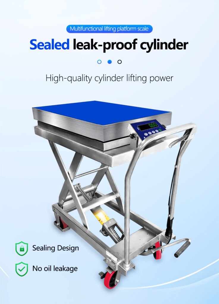 Liftable platform scale with wheels