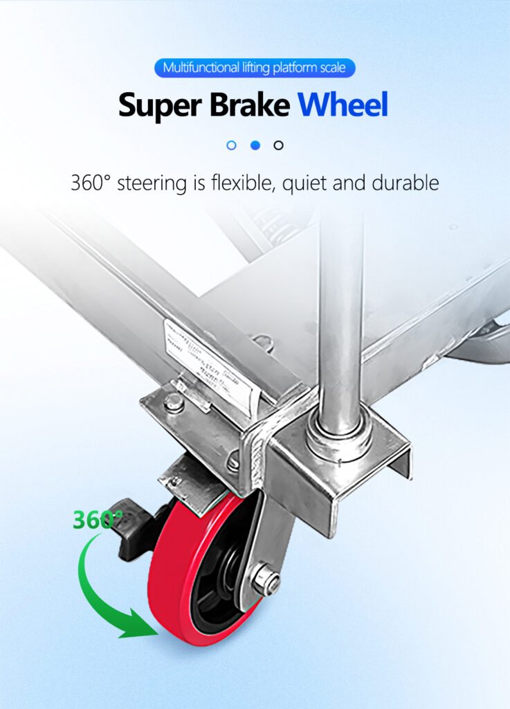 Liftable platform scale with wheels