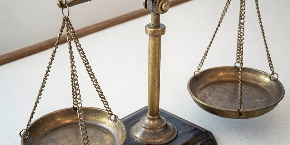 A balance and a scale side-by-side