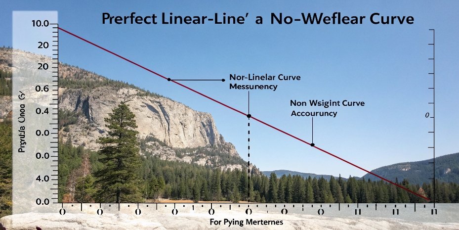A graph showing a perfect linear line versus a non-linear curve for scale measurement