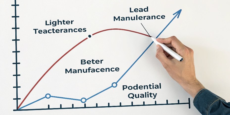 Tolerance vs. Cost and Quality Graph A graph showing the relationship between tolerance, cost, and quality