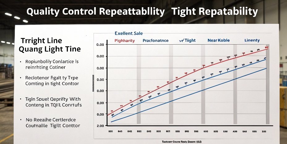 Scale Linearity and Repeatability Chart A quality control chart showing tight groupings for repeatability and a straight line for linearity, illustrating excellent scale performance.