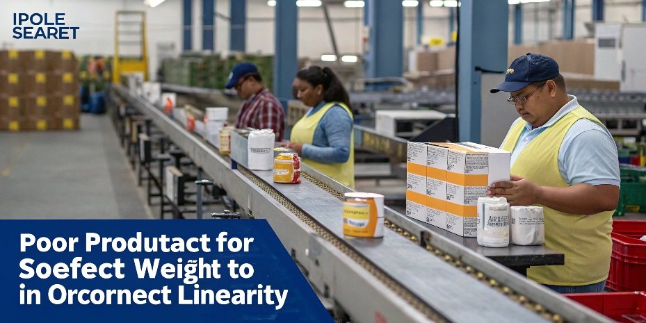 A factory production line showing a product being rejected due to incorrect weight