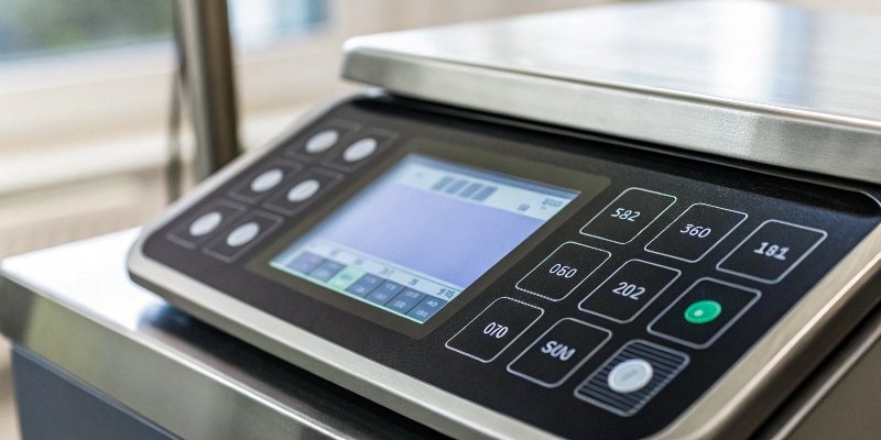 Scale Calibration Menu A close-up of a digital scale's user interface showing the calibration menu