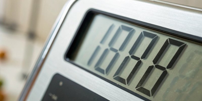 High Readability Scale Display A close-up of a digital scale display showing many decimal points