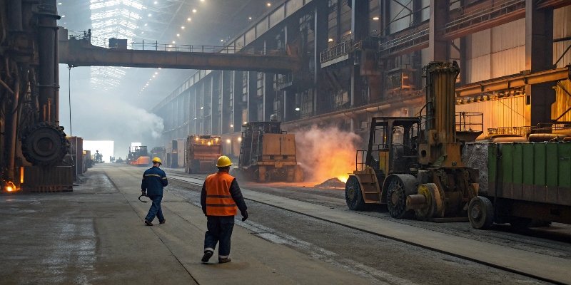 An industrial environment with heavy machinery and temperature fluctuations