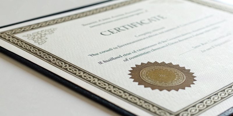 A calibration certificate with an official seal