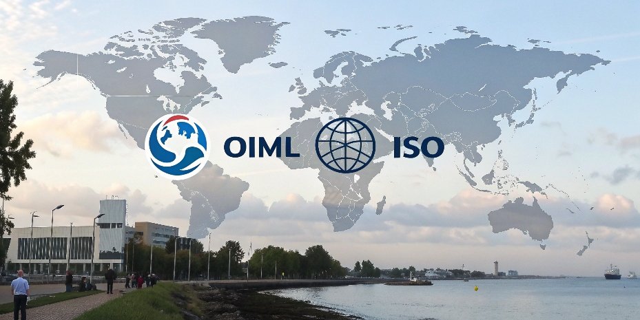 Global Standards for Weighing A world map with logos of international standards organizations like OIML and ISO