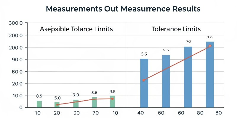 Process Tolerance Limits A graph showing measurement results both inside and outside of tolerance limits