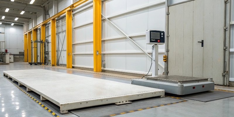 Optimal Environment for Scale Performance An industrial scale set up in a clean, stable environment, away from drafts and heavy machinery.