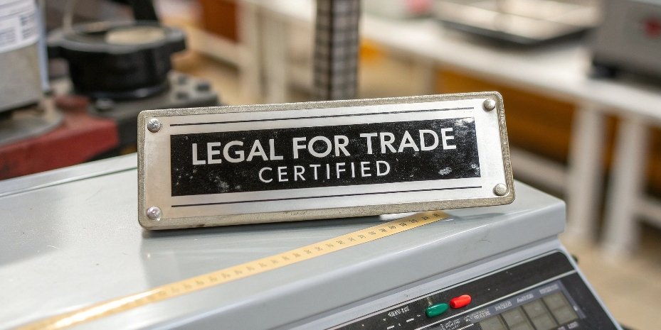 Legal for Trade Scale Certification A close-up of a certification seal on an industrial scale