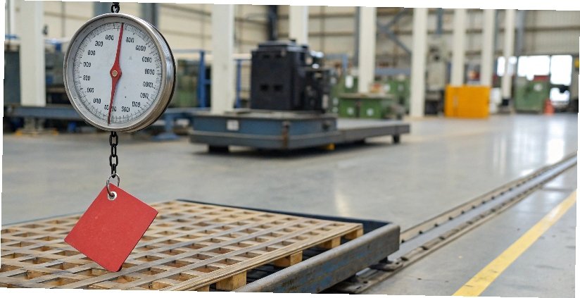 Corrective Actions for Failed Calibration A red "Out of Service" tag hanging on an industrial scale that failed calibration