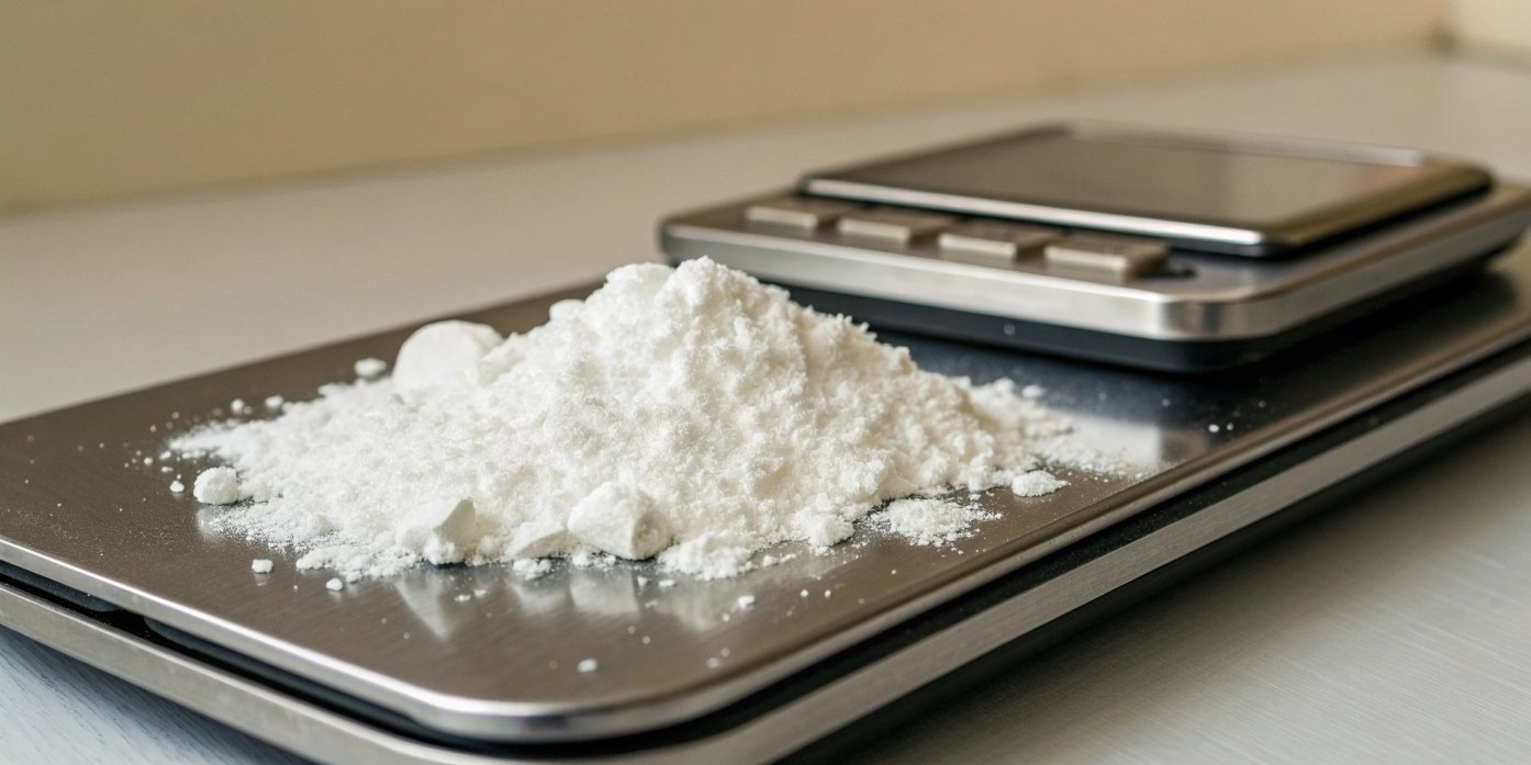 What type of scale is used to weigh cocaine?