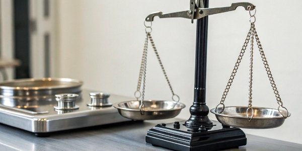 Mettler Toledo vs OHAUS Brand Levels A high-end laboratory balance next to a sturdy industrial scale