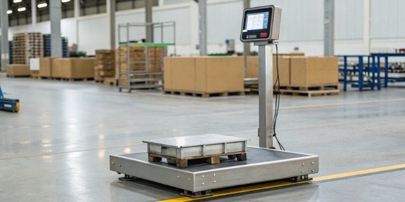 Industrial Scale Error Diagnosis An industrial scale showing an error on its display screen