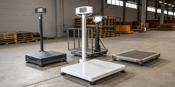 Industrial Warehouse Scales A collection of different industrial scales for a warehouse.