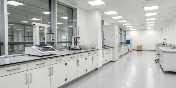 Lab Balance Precision A high-precision analytical lab balance in a clean laboratory setting.