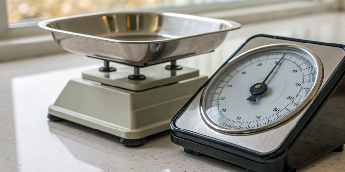 Digital vs Analog Scale Accuracy A modern digital industrial scale next to an old analog scale