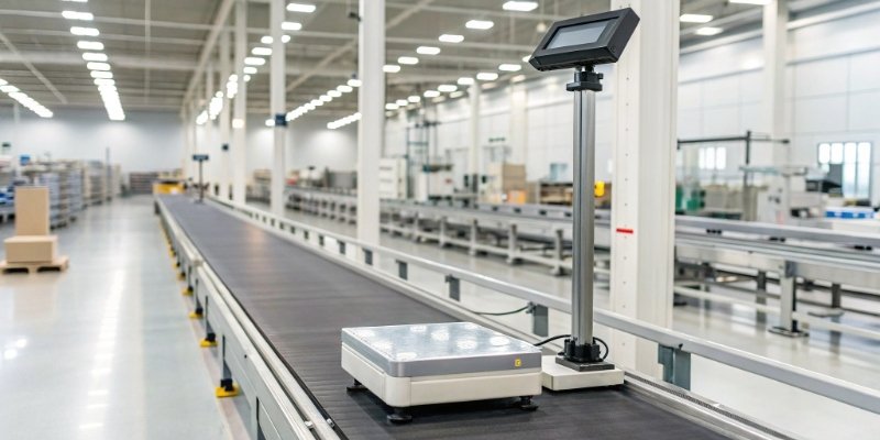 Smart Weighing for Manufacturing A smart industrial scale in a modern manufacturing facility