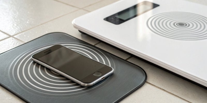 Cell Phone Interference with Digital Scale A digital scale with a cell phone nearby showing interference lines