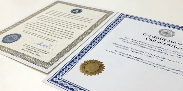 A Certificate of Conformity next to a Certificate of Calibration