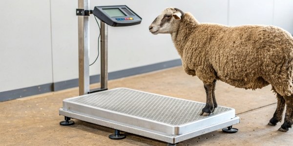 Cost of a Good Sheep Scale A high-quality sheep scale with a digital indicator showing a stable weight