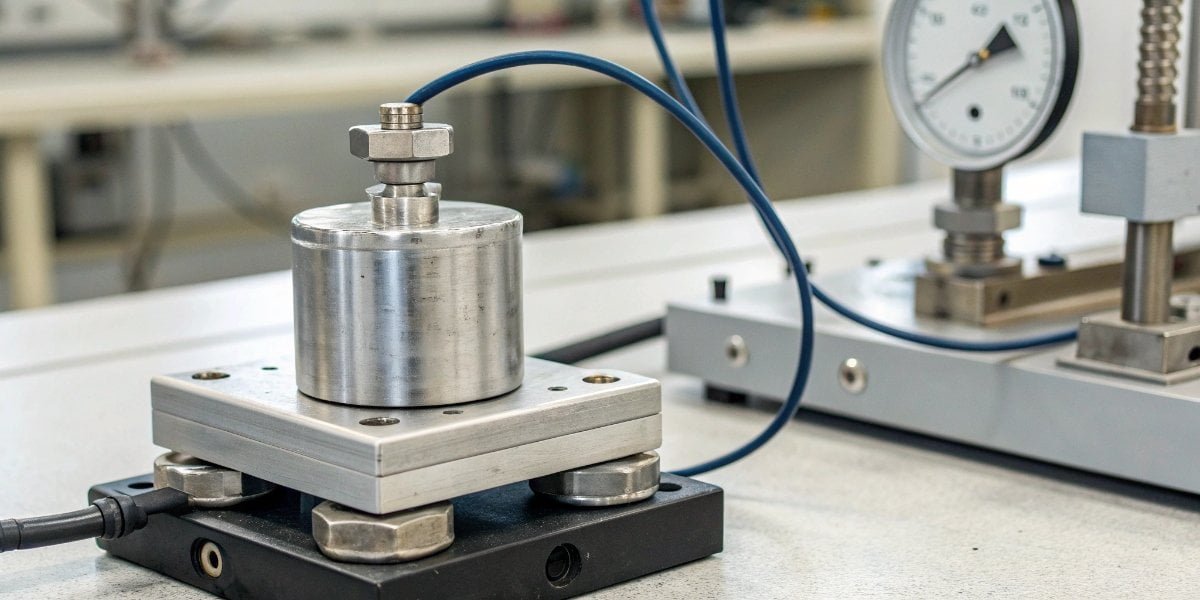 A diagram showing the formula for load cell sensitivity calculation